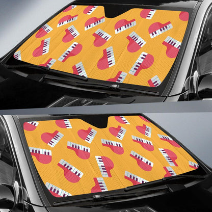 Piano Pattern Print Design 02 Car Sun Shades-JORJUNE.COM