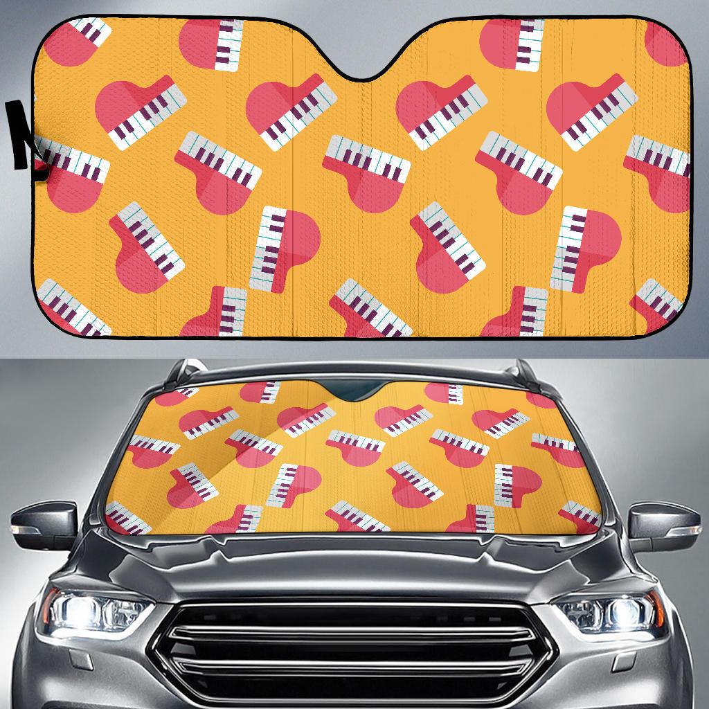 Piano Pattern Print Design 02 Car Sun Shades-JORJUNE.COM
