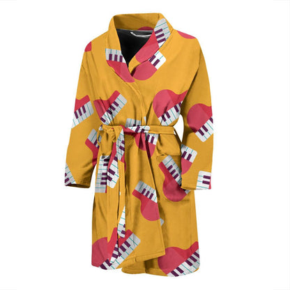 Piano Pattern Print Design 02 Men Bathrobe-JORJUNE.COM