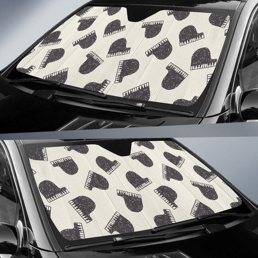 Piano Pattern Print Design 04 Car Sun Shades-JORJUNE.COM