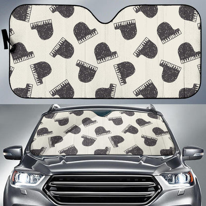 Piano Pattern Print Design 04 Car Sun Shades-JORJUNE.COM