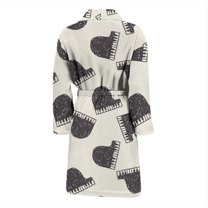 Piano Pattern Print Design 04 Men Bathrobe-JORJUNE.COM