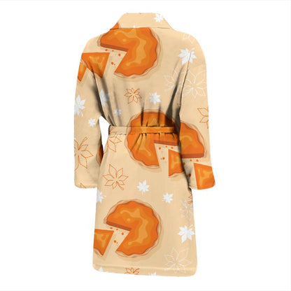 Pie Pattern Print Design A01 Men Bathrobe-JORJUNE.COM