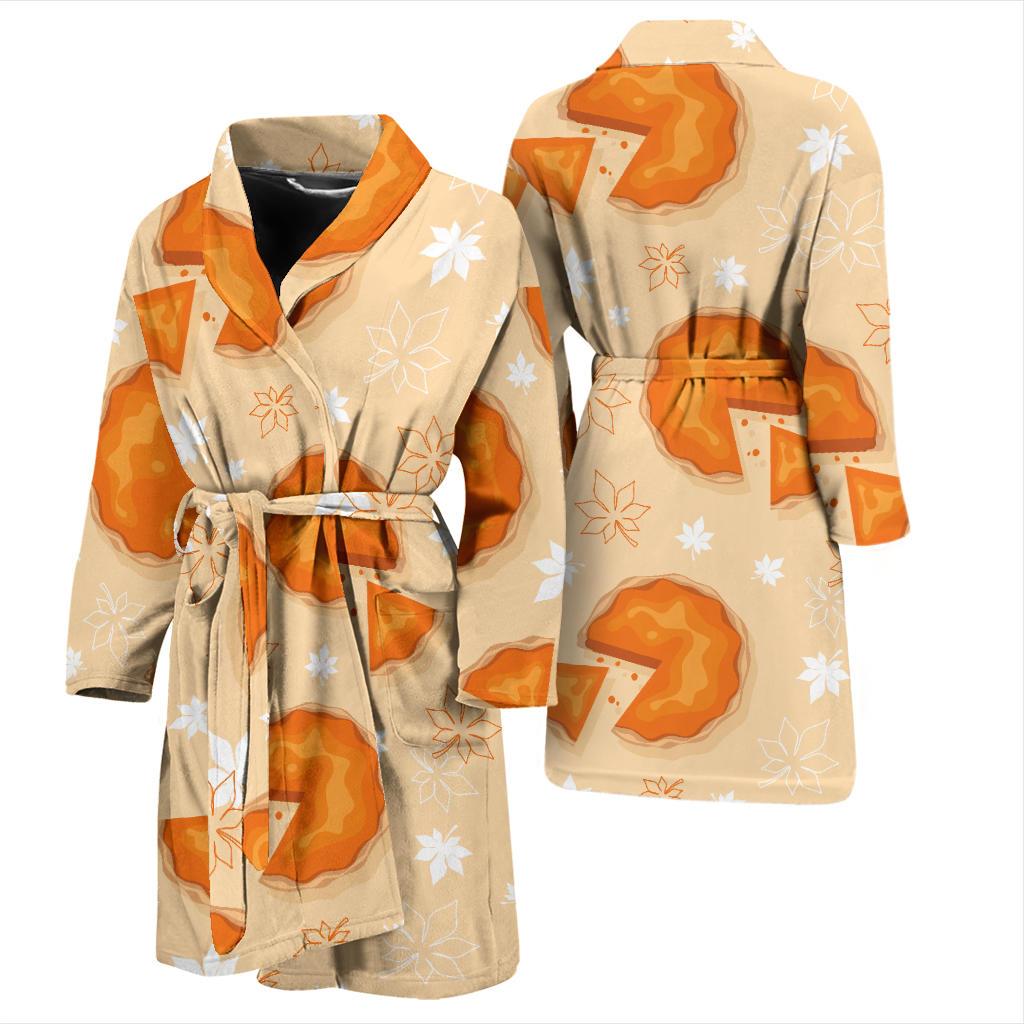 Pie Pattern Print Design A01 Men Bathrobe-JORJUNE.COM