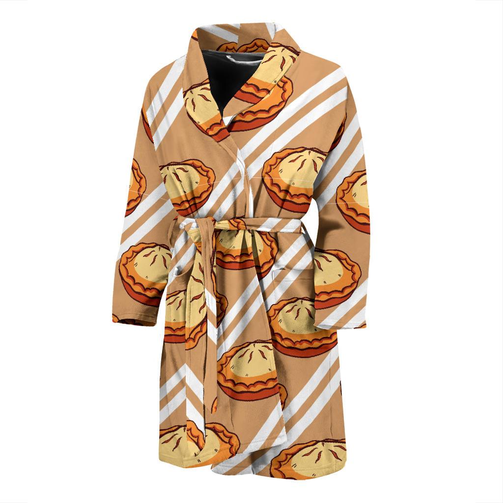 Pie Pattern Print Design A02 Men Bathrobe-JORJUNE.COM