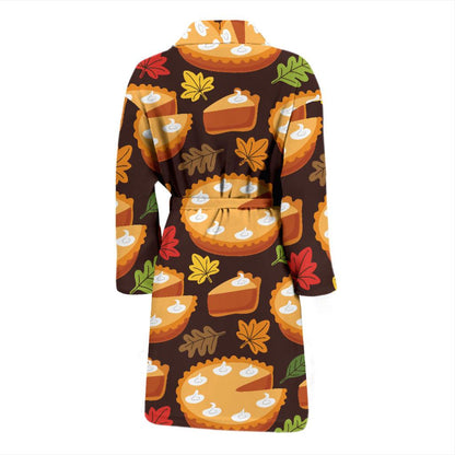 Pie Pattern Print Design A03 Men Bathrobe-JORJUNE.COM