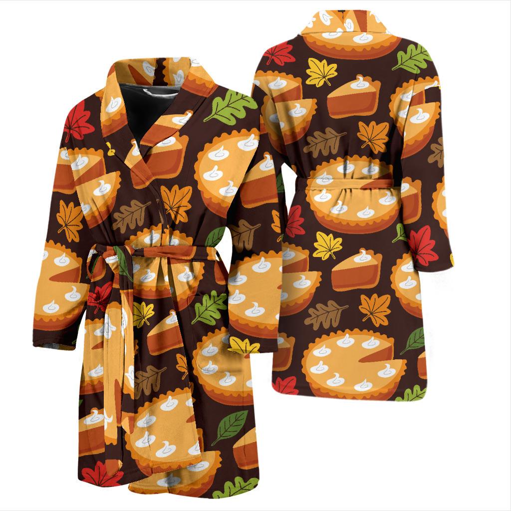 Pie Pattern Print Design A03 Men Bathrobe-JORJUNE.COM