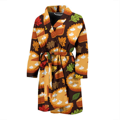 Pie Pattern Print Design A03 Men Bathrobe-JORJUNE.COM