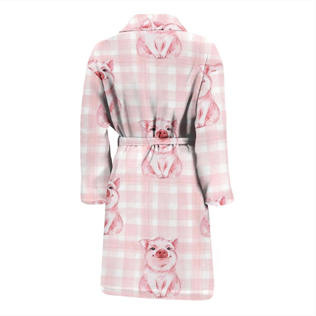 Pig Baby Pattern Print Design 01 Men Bathrobe-JORJUNE.COM