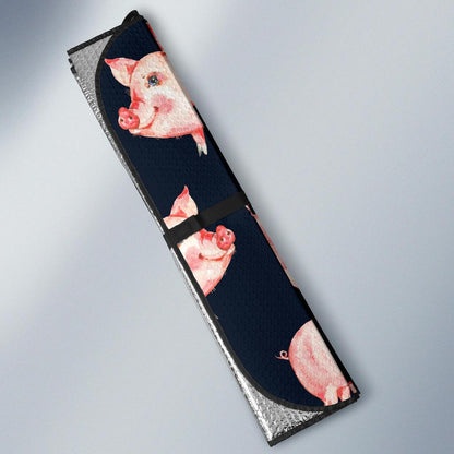 Pig Cute Pattern Print Design 02 Car Sun Shades-JORJUNE.COM