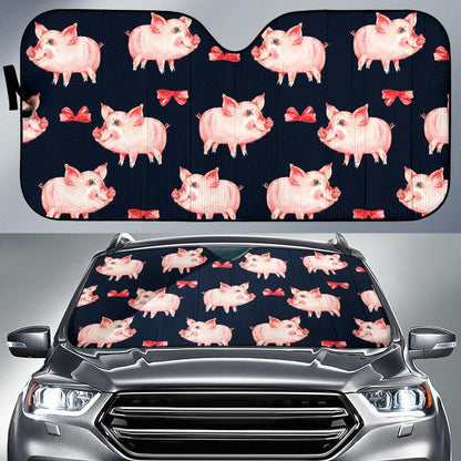 Pig Cute Pattern Print Design 02 Car Sun Shades-JORJUNE.COM