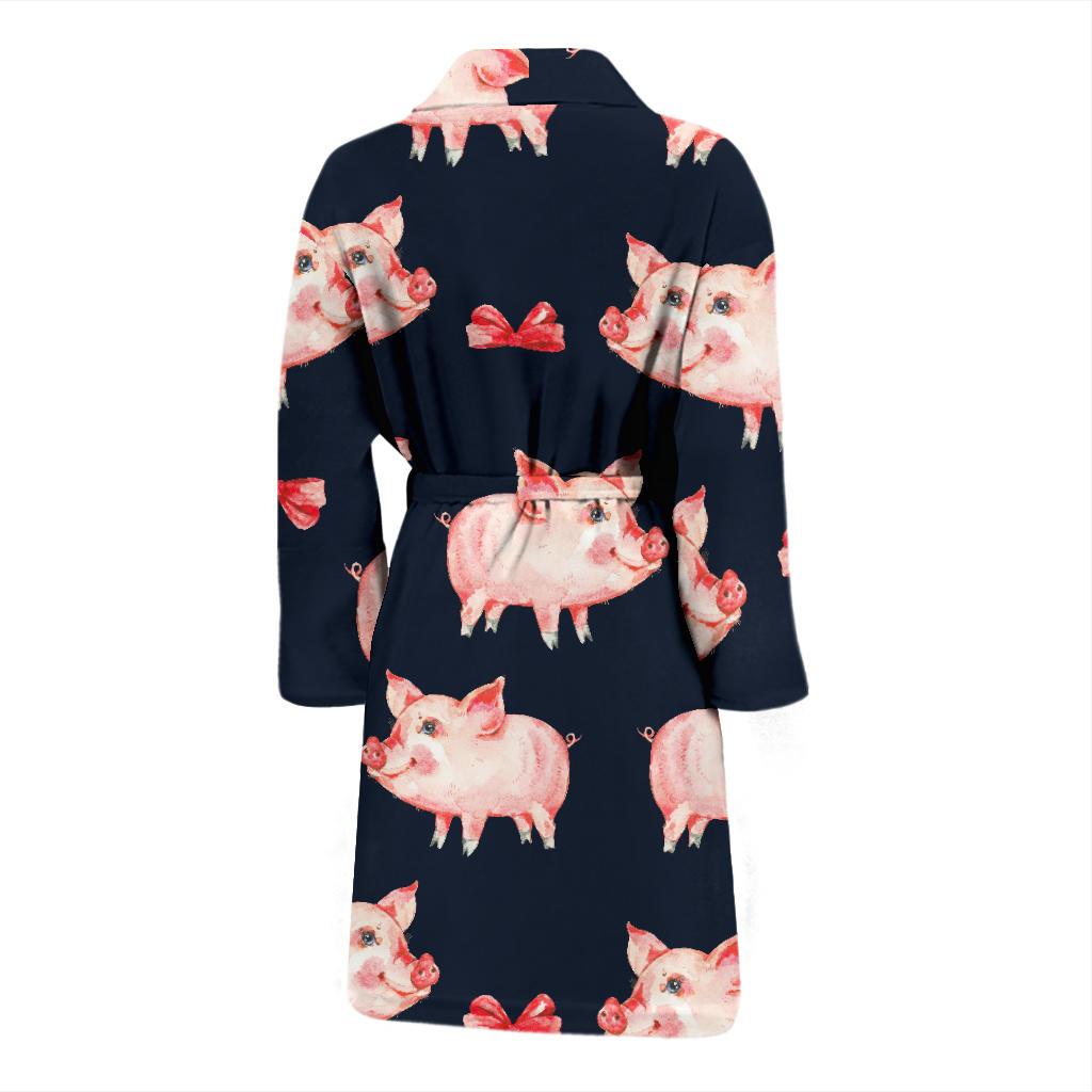 Pig Cute Pattern Print Design 02 Men Bathrobe-JORJUNE.COM