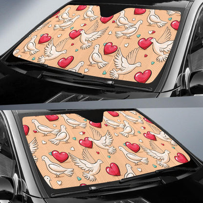 Pigeon Heart Pattern Print Design 04 Car Sun Shades-JORJUNE.COM
