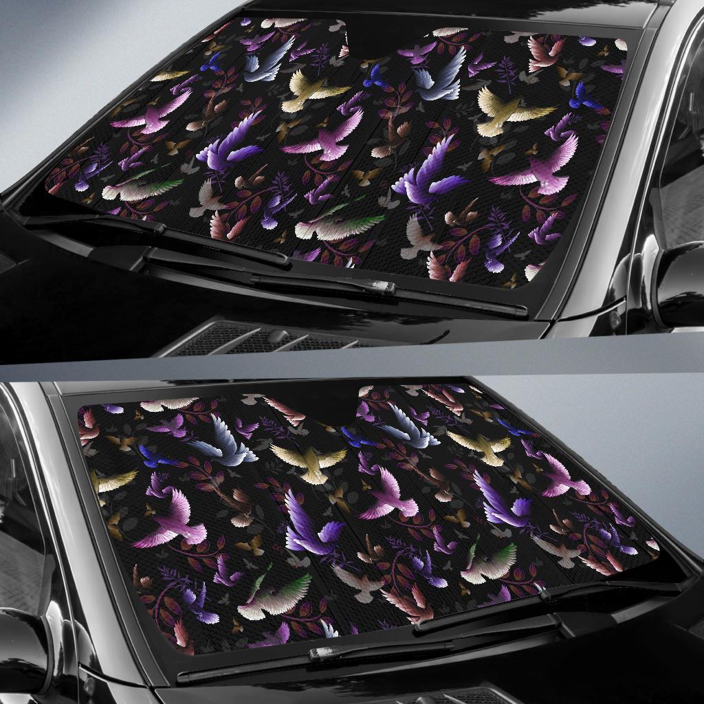 Pigeon Pattern Print Design 01 Car Sun Shades-JORJUNE.COM