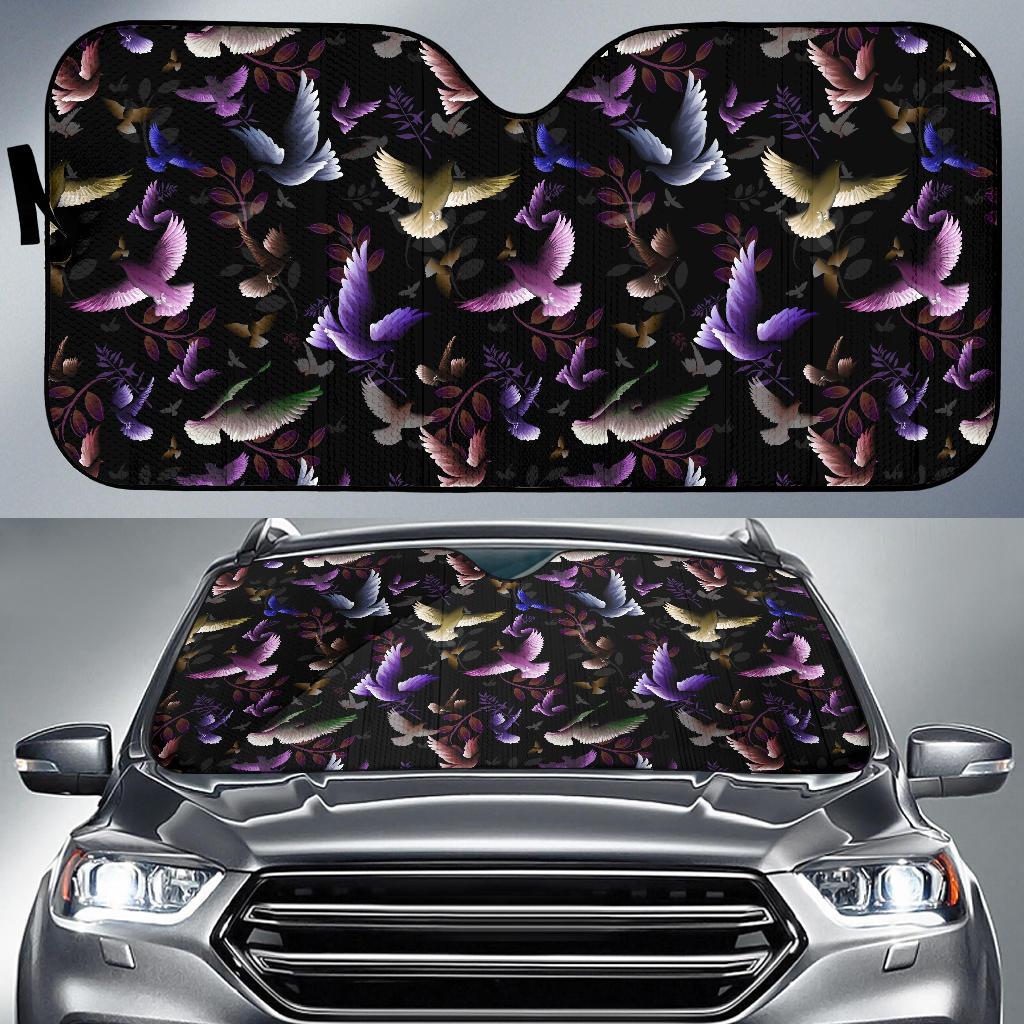 Pigeon Pattern Print Design 01 Car Sun Shades-JORJUNE.COM