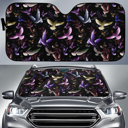 Pigeon Pattern Print Design 01 Car Sun Shades-JORJUNE.COM