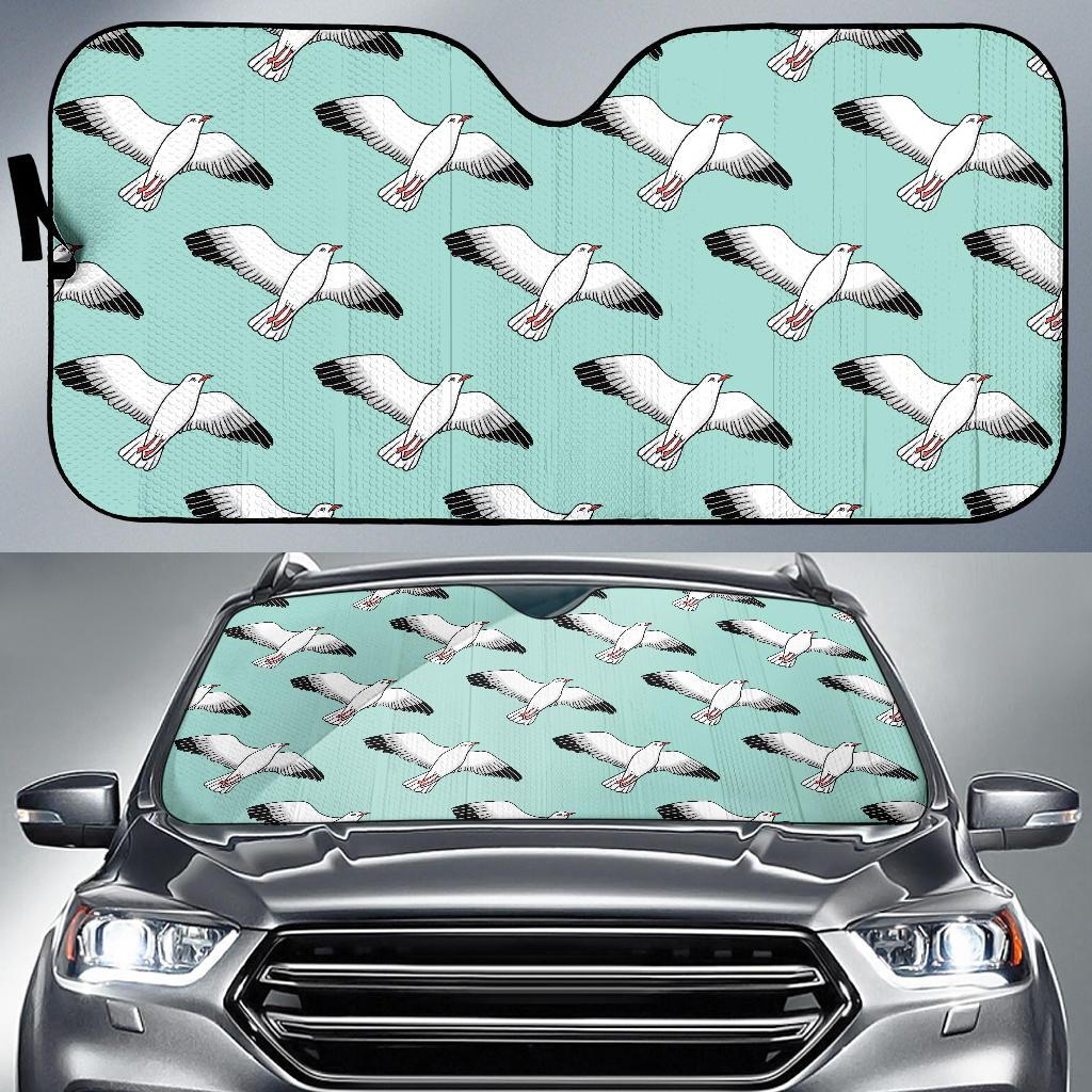Pigeon Pattern Print Design 02 Car Sun Shades-JORJUNE.COM