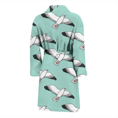 Pigeon Pattern Print Design 02 Men Bathrobe-JORJUNE.COM