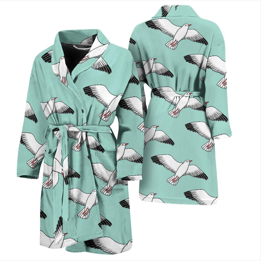 Pigeon Pattern Print Design 02 Men Bathrobe-JORJUNE.COM
