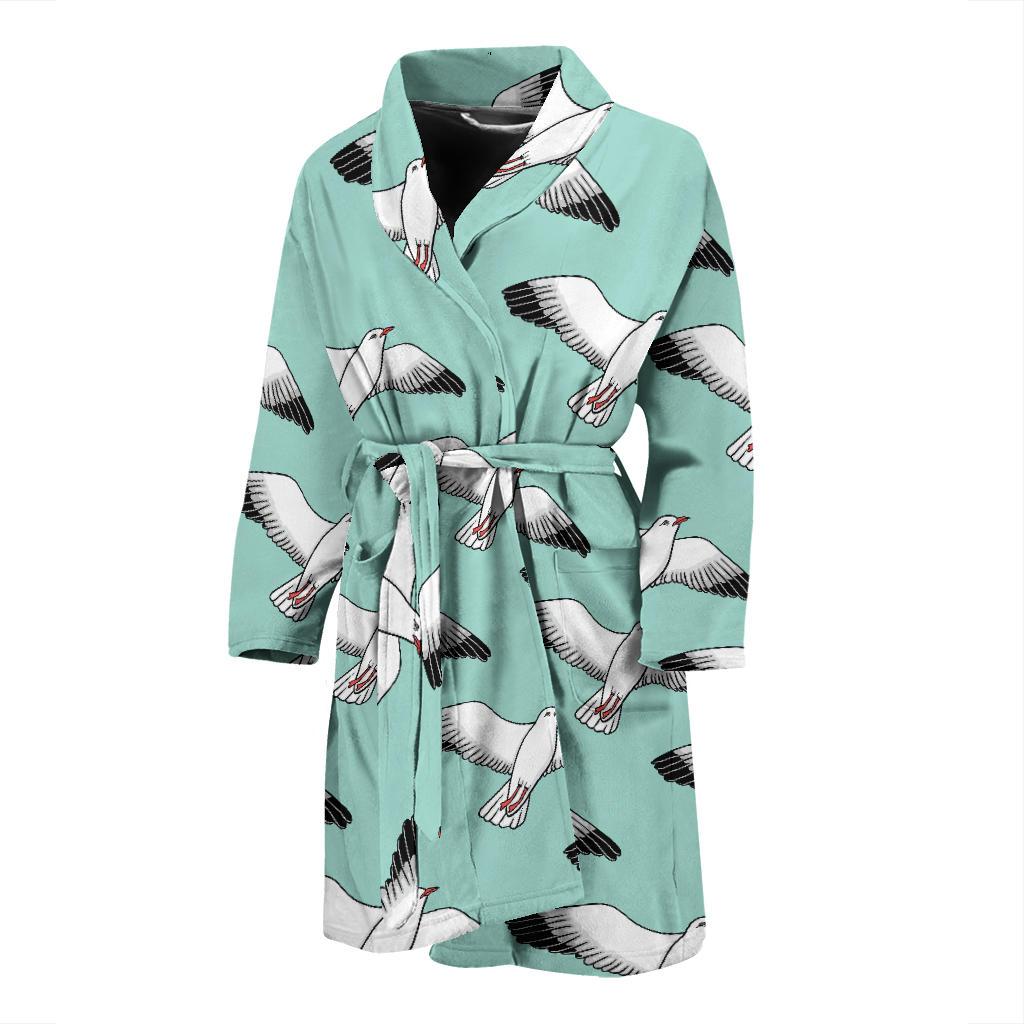 Pigeon Pattern Print Design 02 Men Bathrobe-JORJUNE.COM