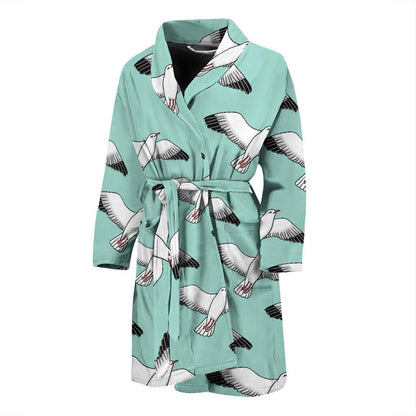 Pigeon Pattern Print Design 02 Men Bathrobe-JORJUNE.COM