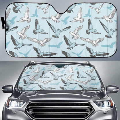 Pigeon Pattern Print Design 03 Car Sun Shades-JORJUNE.COM