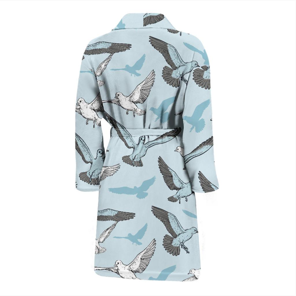 Pigeon Pattern Print Design 03 Men Bathrobe-JORJUNE.COM