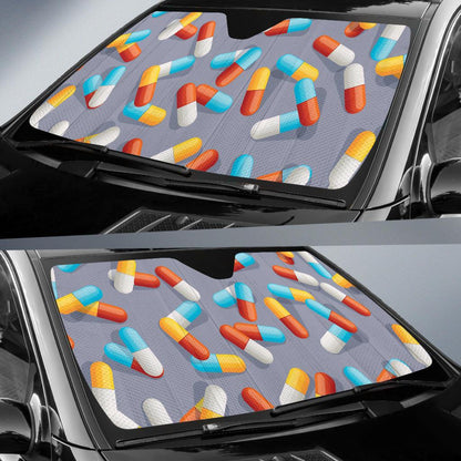 Pill Pattern Print Design A01 Car Sun Shades-JORJUNE.COM