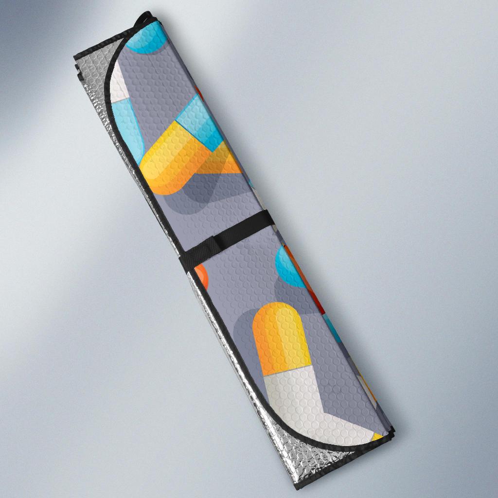 Pill Pattern Print Design A01 Car Sun Shades-JORJUNE.COM