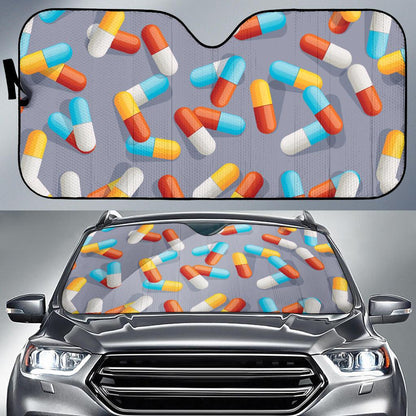 Pill Pattern Print Design A01 Car Sun Shades-JORJUNE.COM