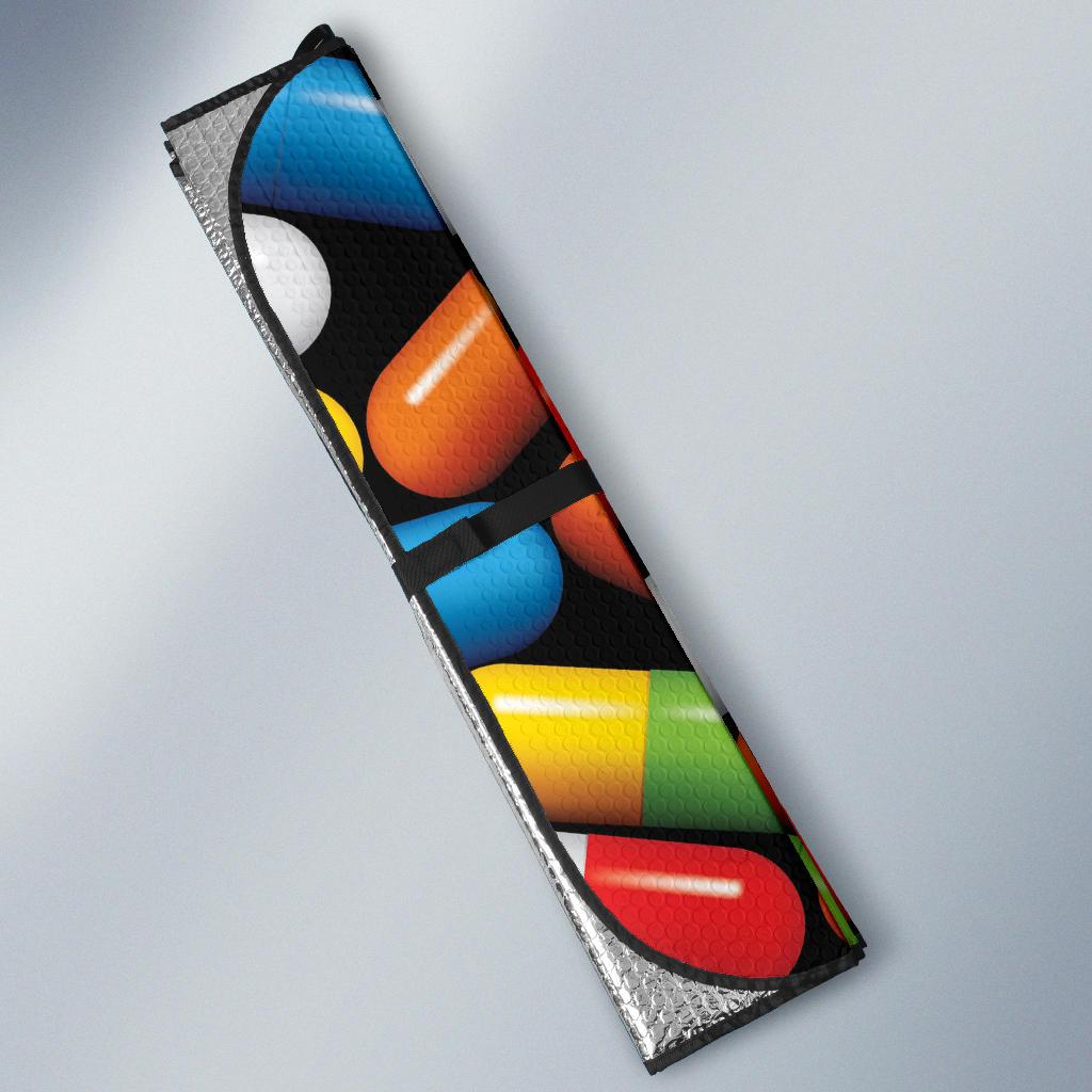Pill Pattern Print Design A02 Car Sun Shades-JORJUNE.COM