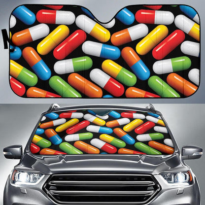 Pill Pattern Print Design A02 Car Sun Shades-JORJUNE.COM