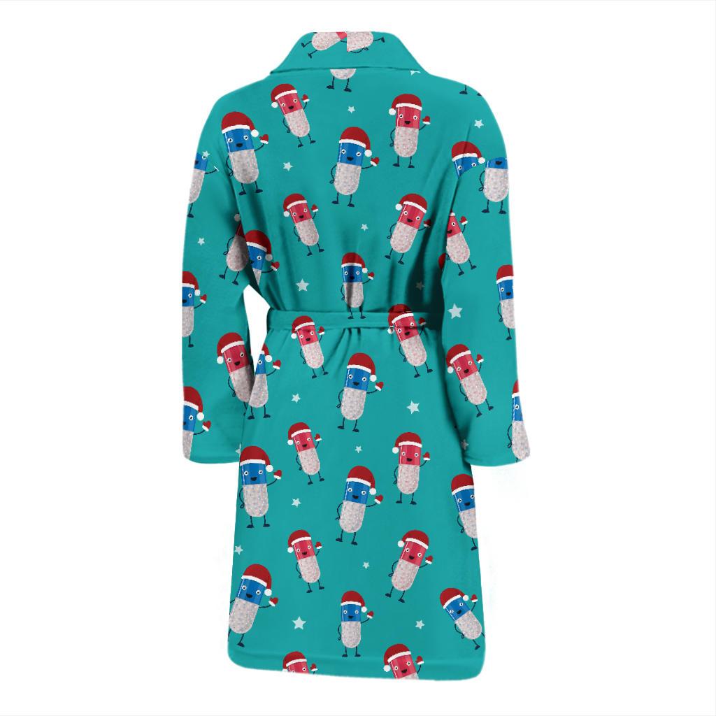 Pill Pattern Print Design A03 Men Bathrobe-JORJUNE.COM
