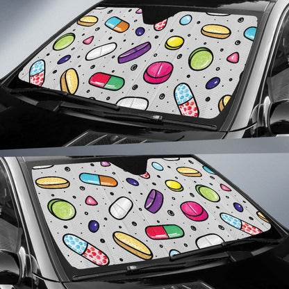 Pill Pattern Print Design A04 Car Sun Shades-JORJUNE.COM