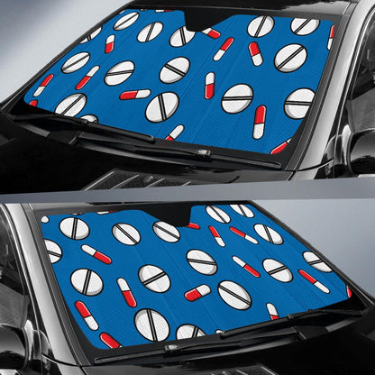 Pill Pattern Print Design A05 Car Sun Shades-JORJUNE.COM