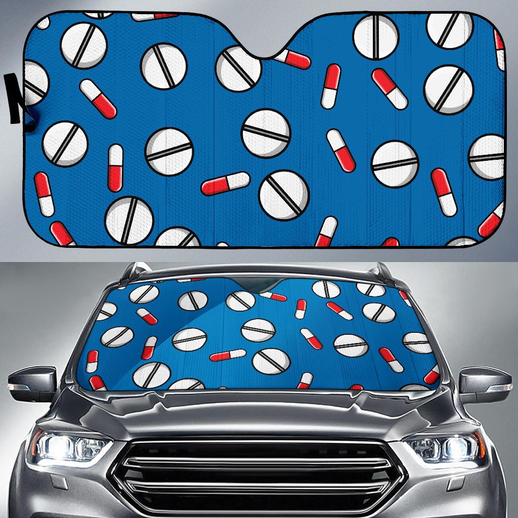 Pill Pattern Print Design A05 Car Sun Shades-JORJUNE.COM