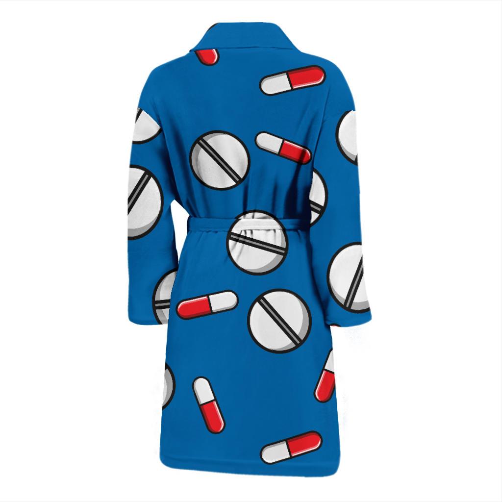 Pill Pattern Print Design A05 Men Bathrobe-JORJUNE.COM