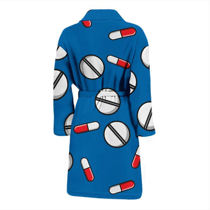 Pill Pattern Print Design A05 Men Bathrobe-JORJUNE.COM
