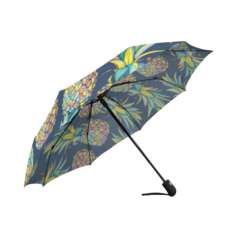 Pineapple Color Art Automatic Foldable Umbrella
