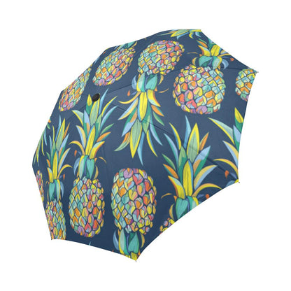 Pineapple Color Art Automatic Foldable Umbrella