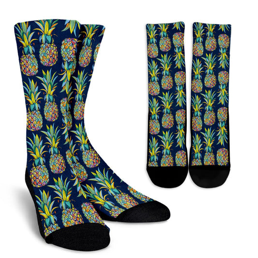 Pineapple Color Art Crew Socks