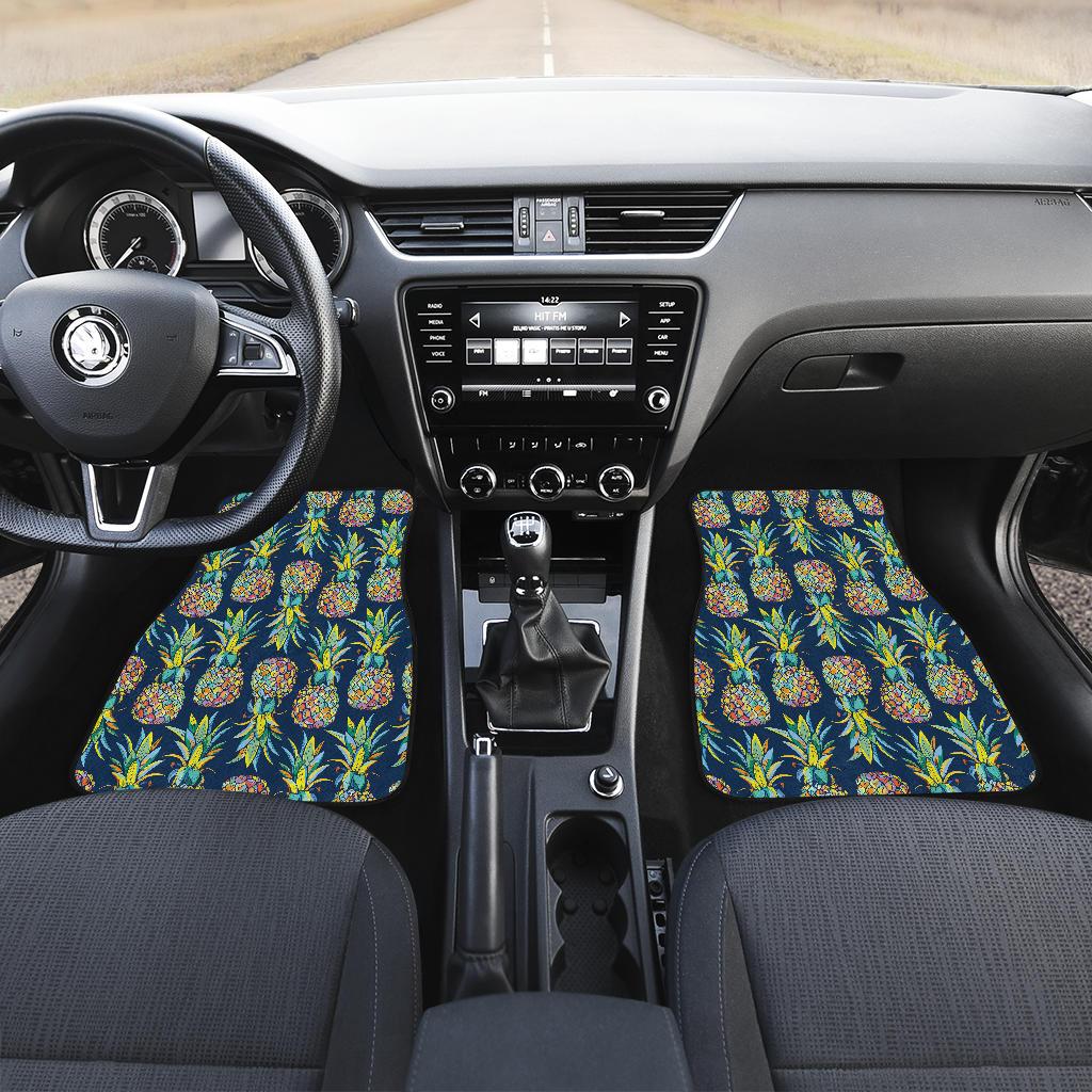 Pineapple Color Art Front and Back Car Floor Mats