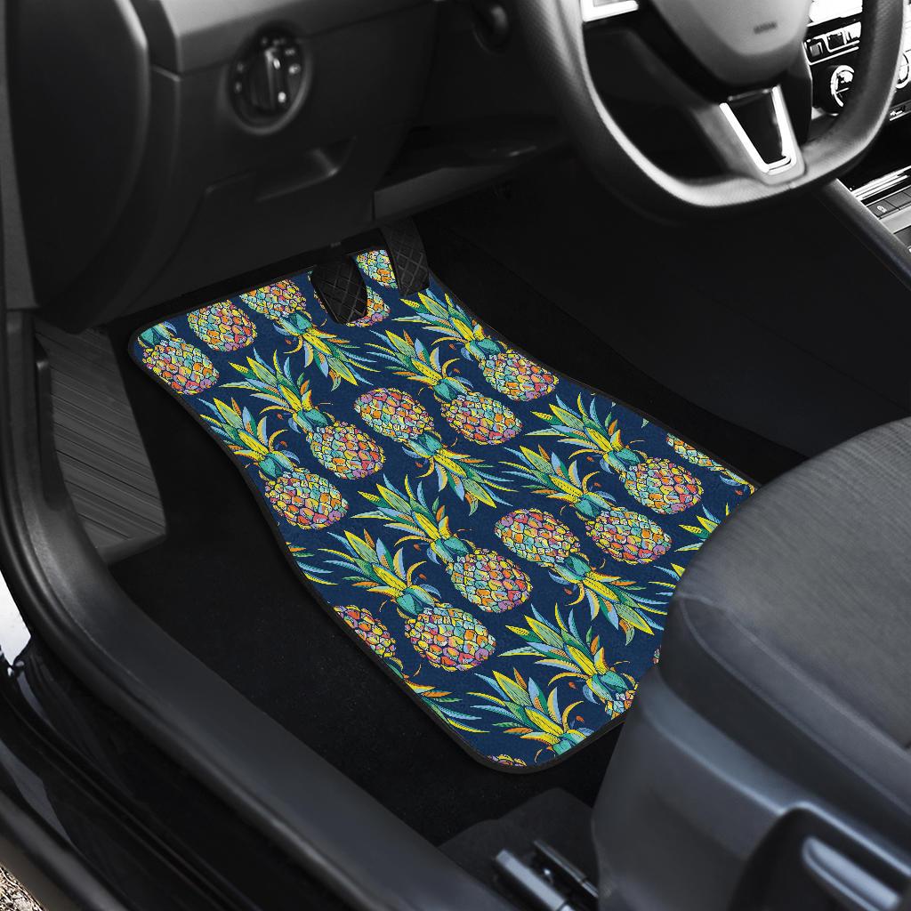 Pineapple Color Art Front and Back Car Floor Mats