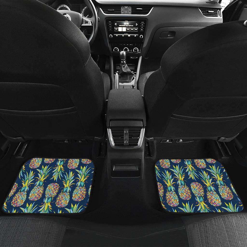 Pineapple Color Art Front and Back Car Floor Mats