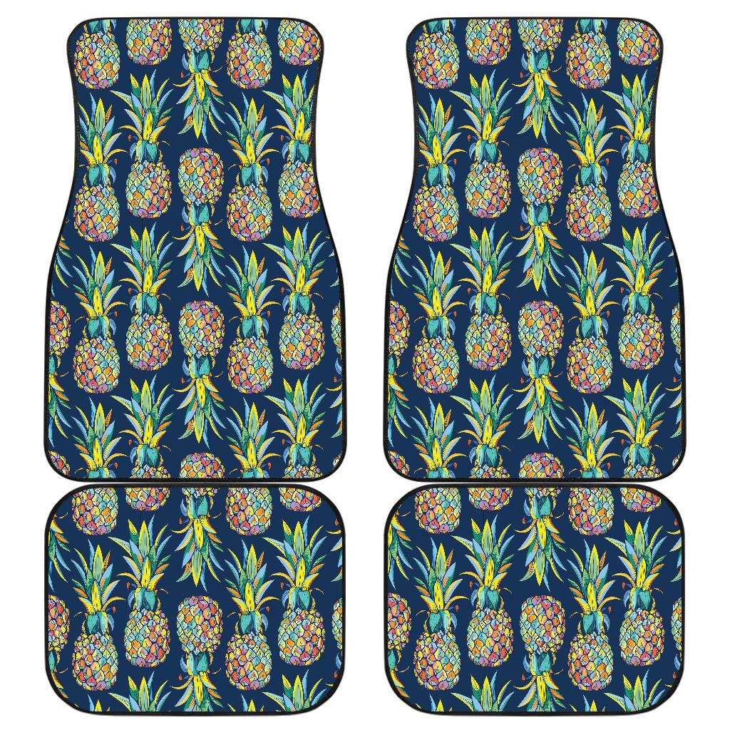 Pineapple Color Art Front and Back Car Floor Mats
