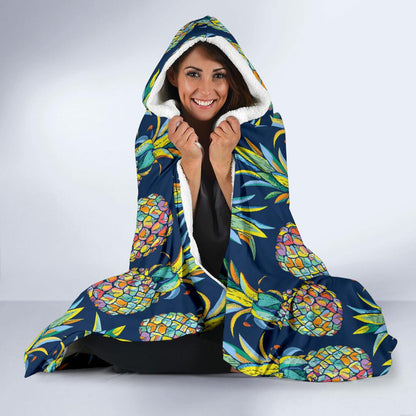 Pineapple Color Art Hooded Blanket-JORJUNE.COM