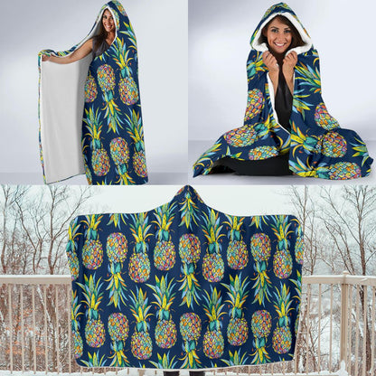 Pineapple Color Art Hooded Blanket-JORJUNE.COM