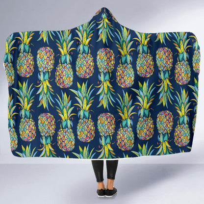 Pineapple Color Art Hooded Blanket-JORJUNE.COM