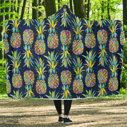 Pineapple Color Art Hooded Blanket-JORJUNE.COM