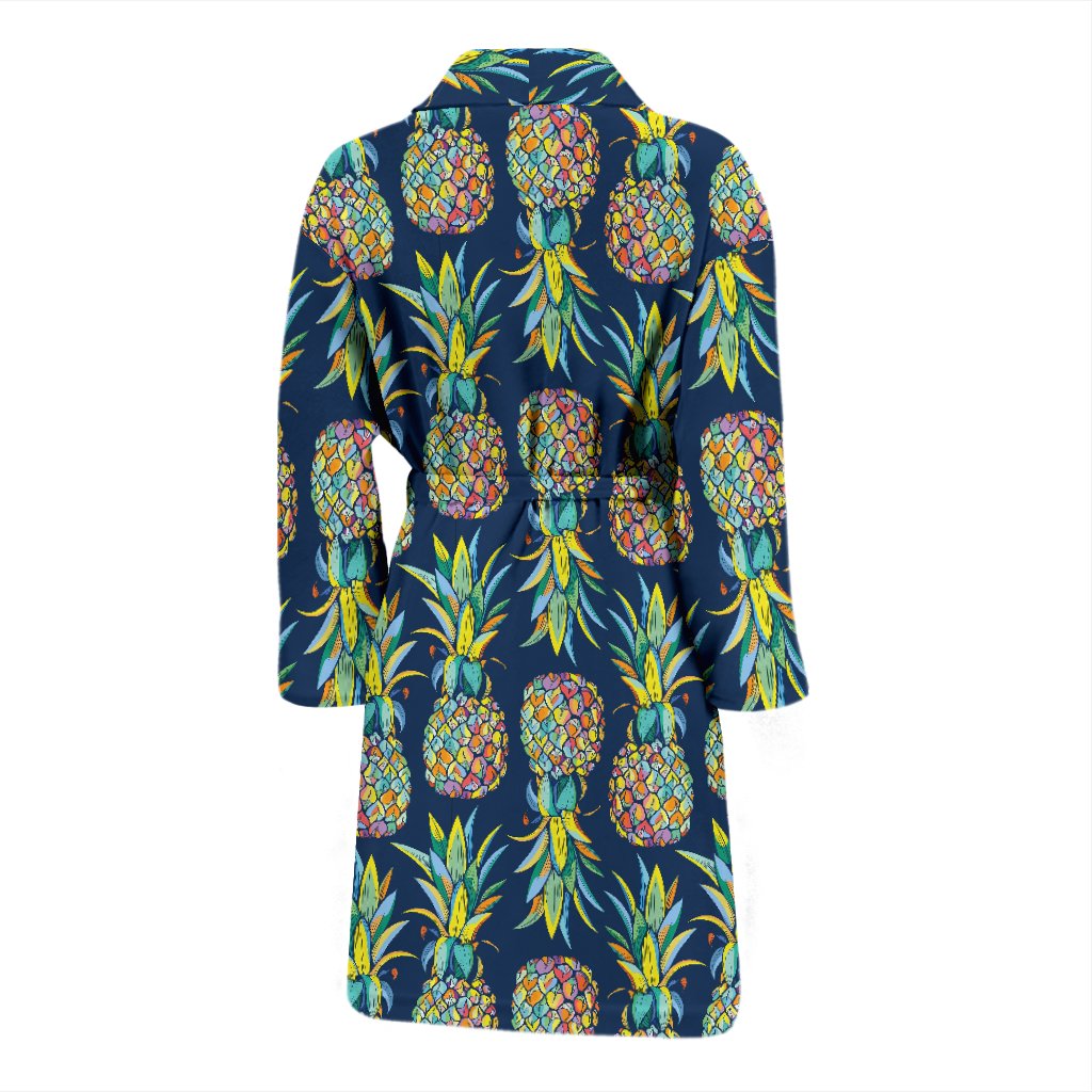 Pineapple Color Art Men Bath Robe